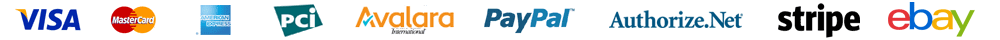 Visa, MasterCard, American Express, PCI, Diners Club, PayPal, Authorize.NET, Stripe, eBay